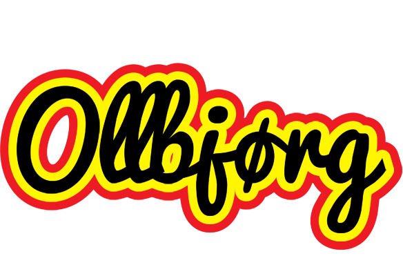 Ollbjørg flaming logo