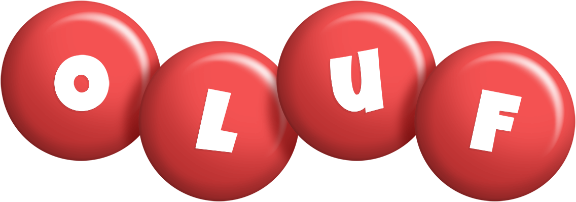 Oluf candy-red logo