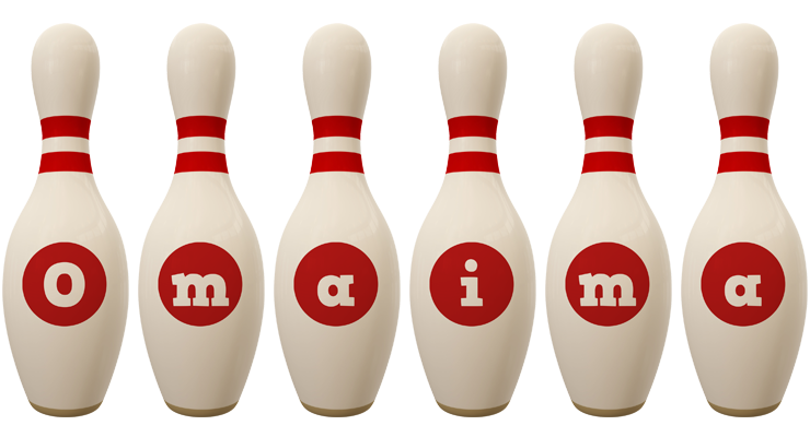 Omaima bowling-pin logo