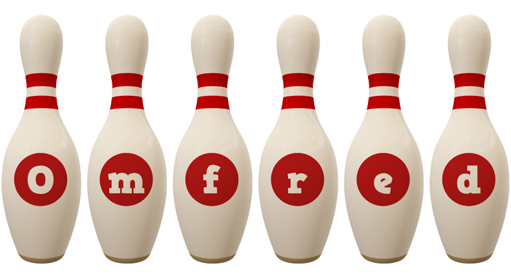 Omfred bowling-pin logo