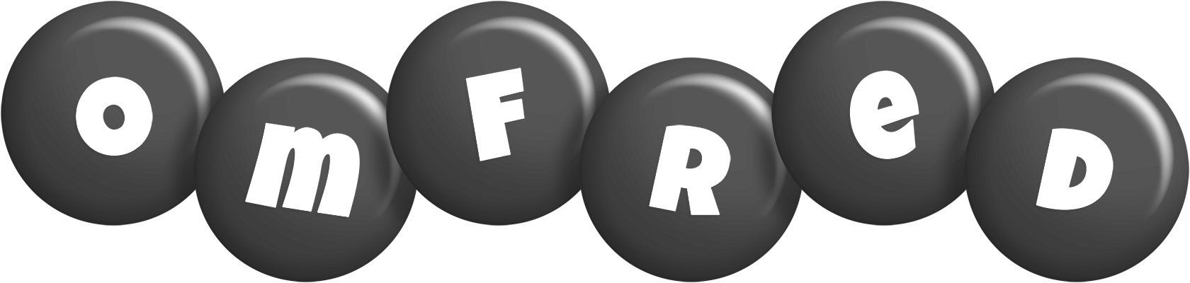 Omfred candy-black logo