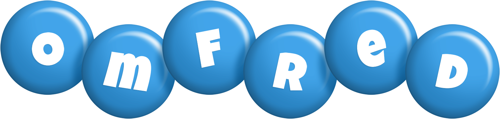 Omfred candy-blue logo