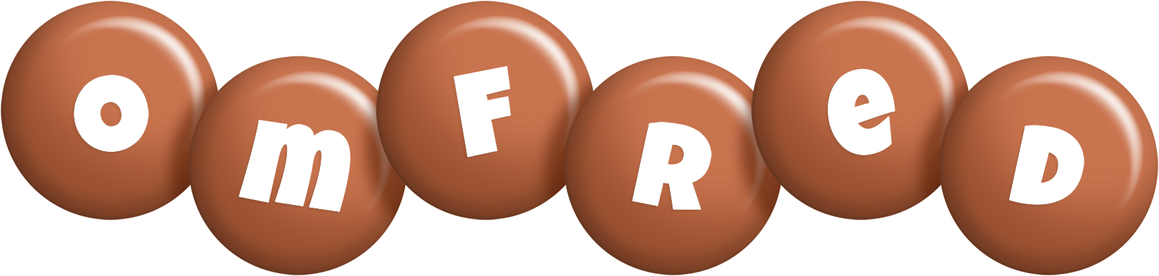 Omfred candy-brown logo