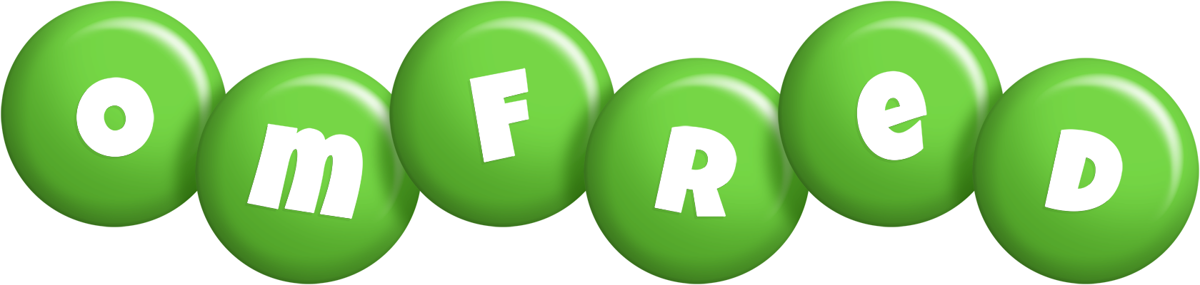 Omfred candy-green logo