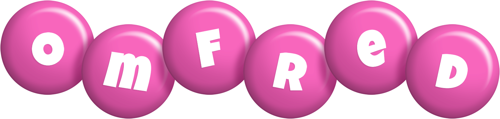 Omfred candy-pink logo