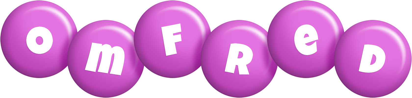 Omfred candy-purple logo