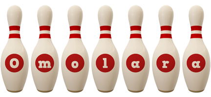 Omolara bowling-pin logo