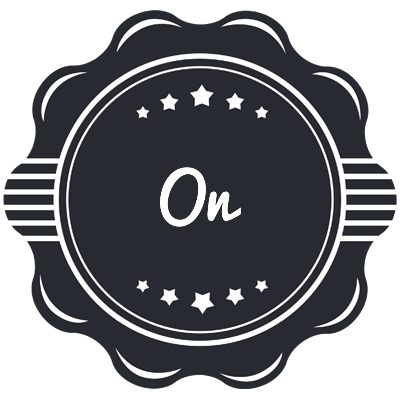 On badge logo