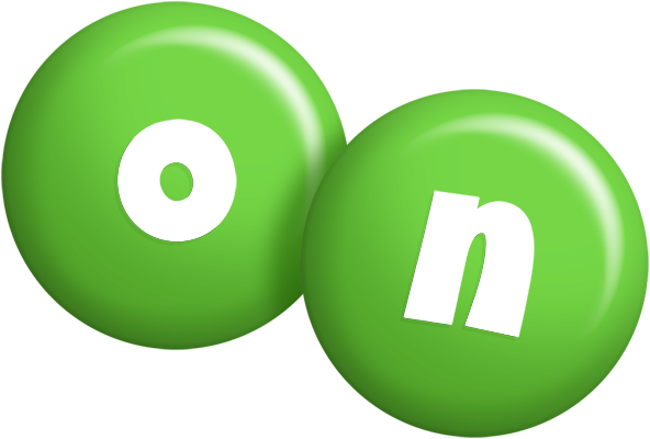 On candy-green logo