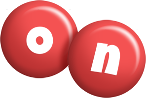 On candy-red logo