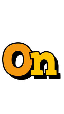 On cartoon logo