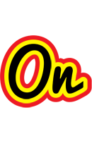 On flaming logo