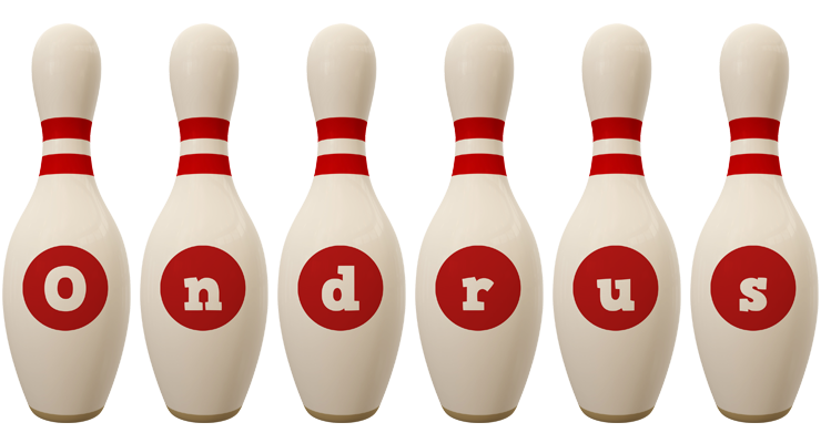 Ondrus bowling-pin logo