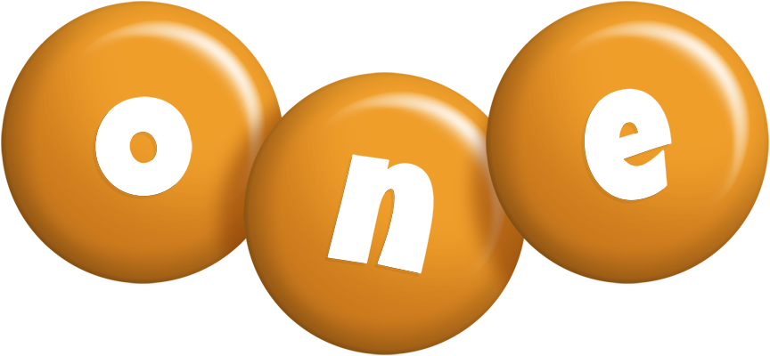 One candy-orange logo