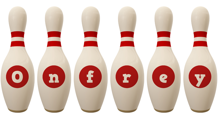 Onfrey bowling-pin logo