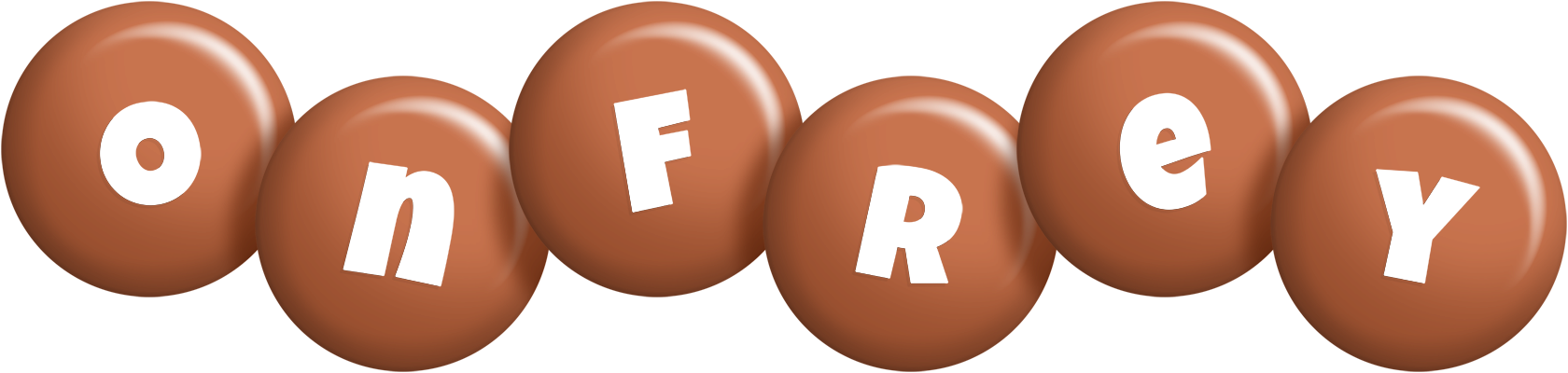 Onfrey candy-brown logo