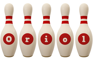 Oriol bowling-pin logo