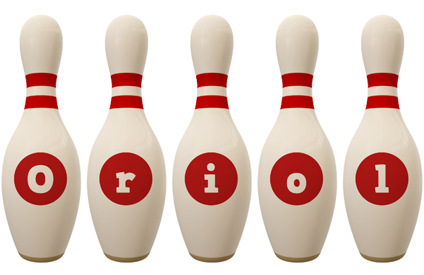 Oriol bowling-pin logo