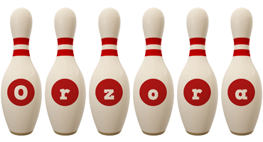 Orzora bowling-pin logo