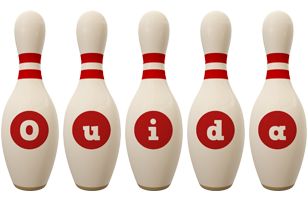 Ouida bowling-pin logo