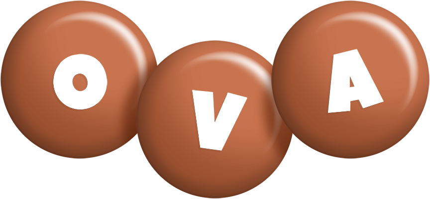 Ova candy-brown logo