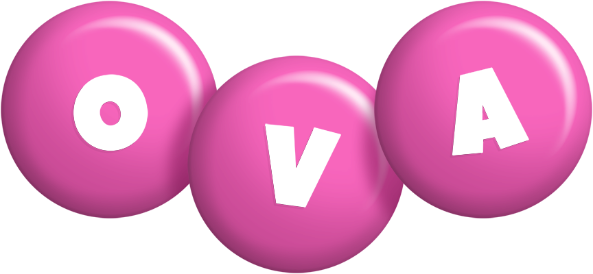 Ova candy-pink logo