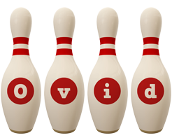 Ovid bowling-pin logo