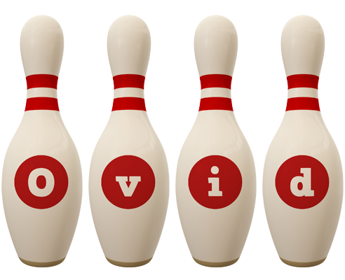 Ovid bowling-pin logo
