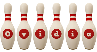 Ovidia bowling-pin logo