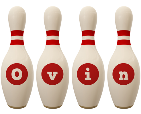Ovin bowling-pin logo