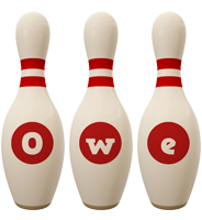 Owe bowling-pin logo