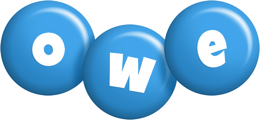 Owe candy-blue logo