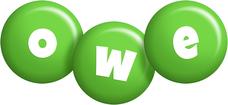 Owe candy-green logo