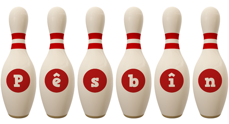 Pêsbîn bowling-pin logo