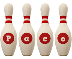 Paco bowling-pin logo