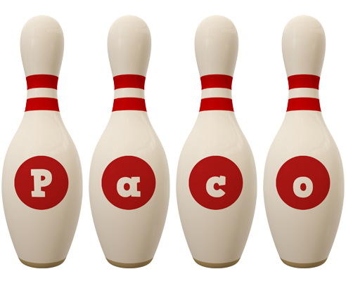 Paco bowling-pin logo