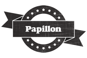 Papillon grunge logo