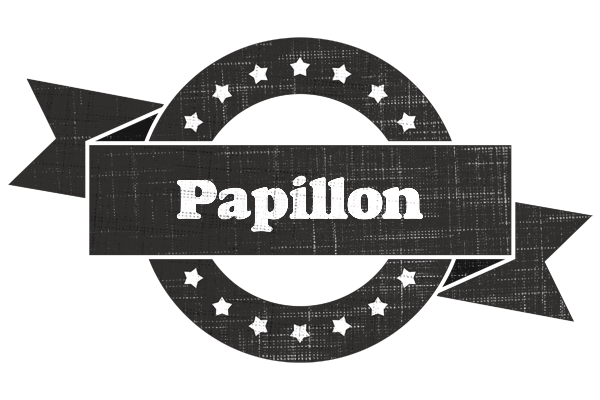 Papillon grunge logo