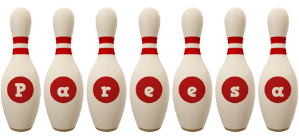Pareesa bowling-pin logo