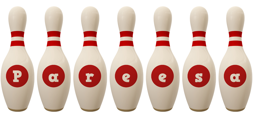 Pareesa bowling-pin logo