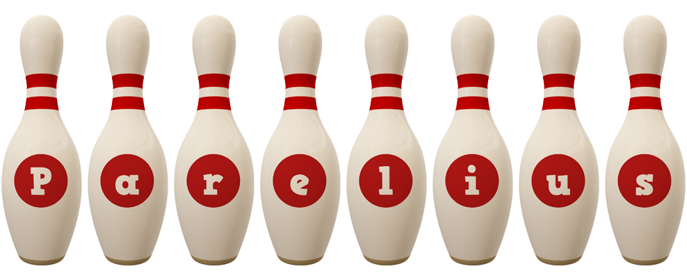 Parelius bowling-pin logo