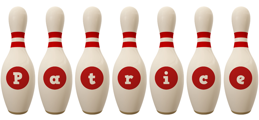 Patrice bowling-pin logo
