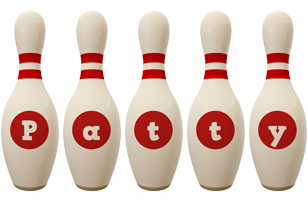 Patty bowling-pin logo