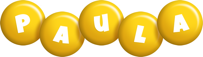 Paula candy-yellow logo