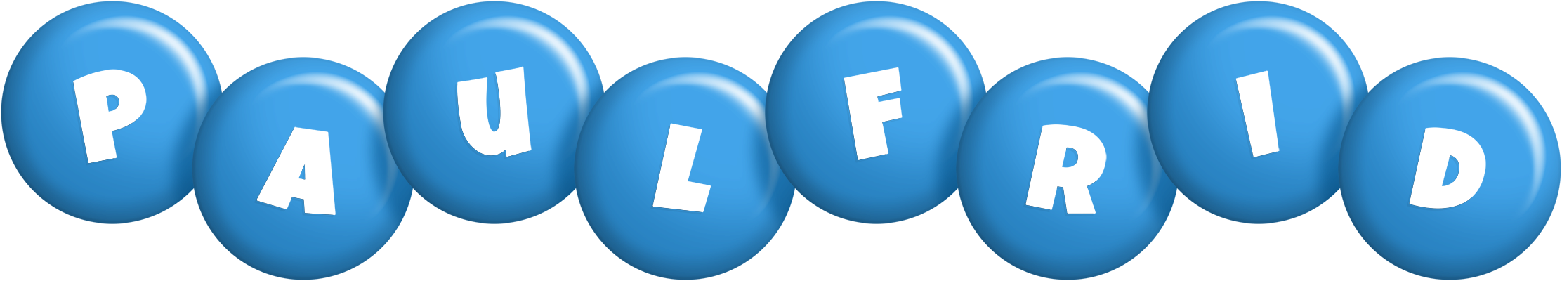 Paulfrid candy-blue logo