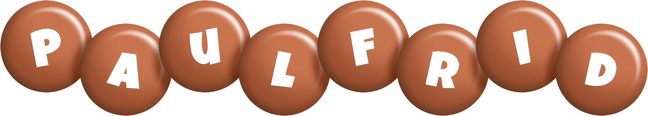 Paulfrid candy-brown logo