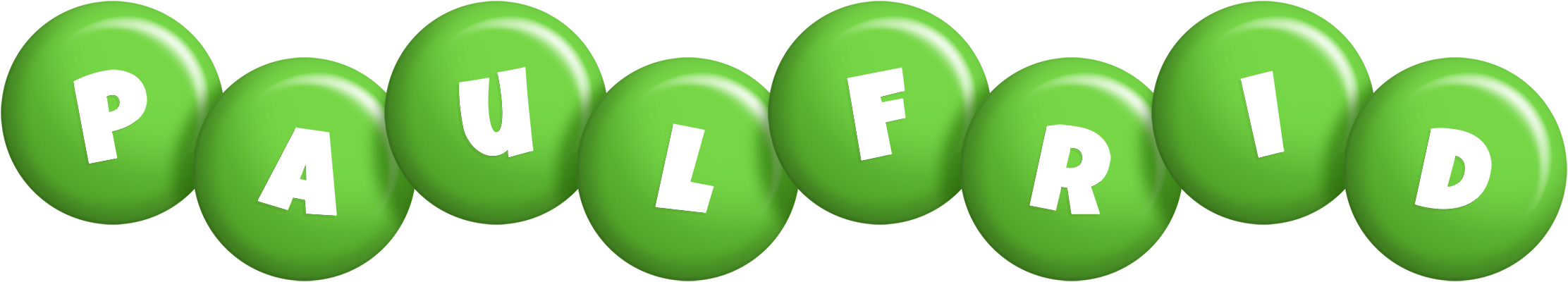 Paulfrid candy-green logo