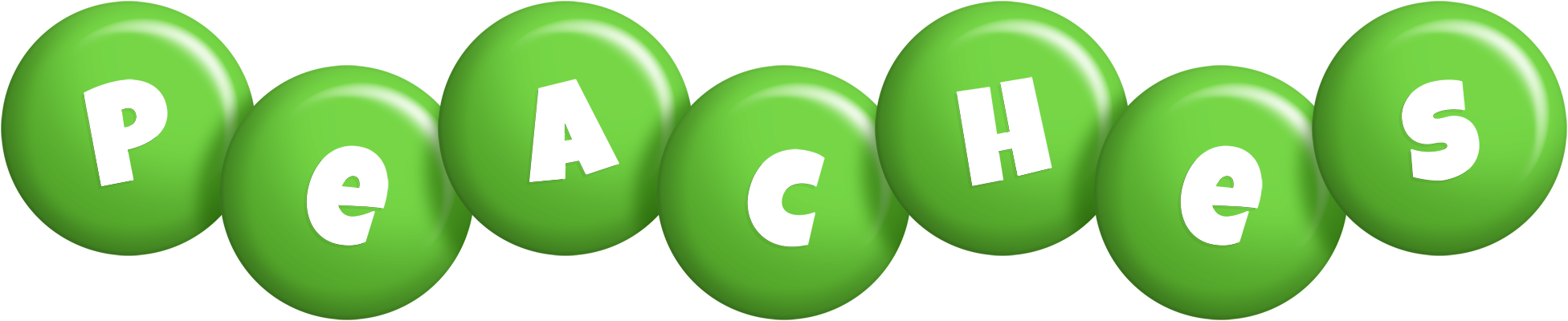 Peaches candy-green logo