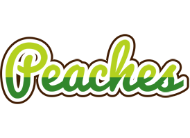 Peaches golfing logo