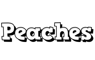 Peaches snowing logo